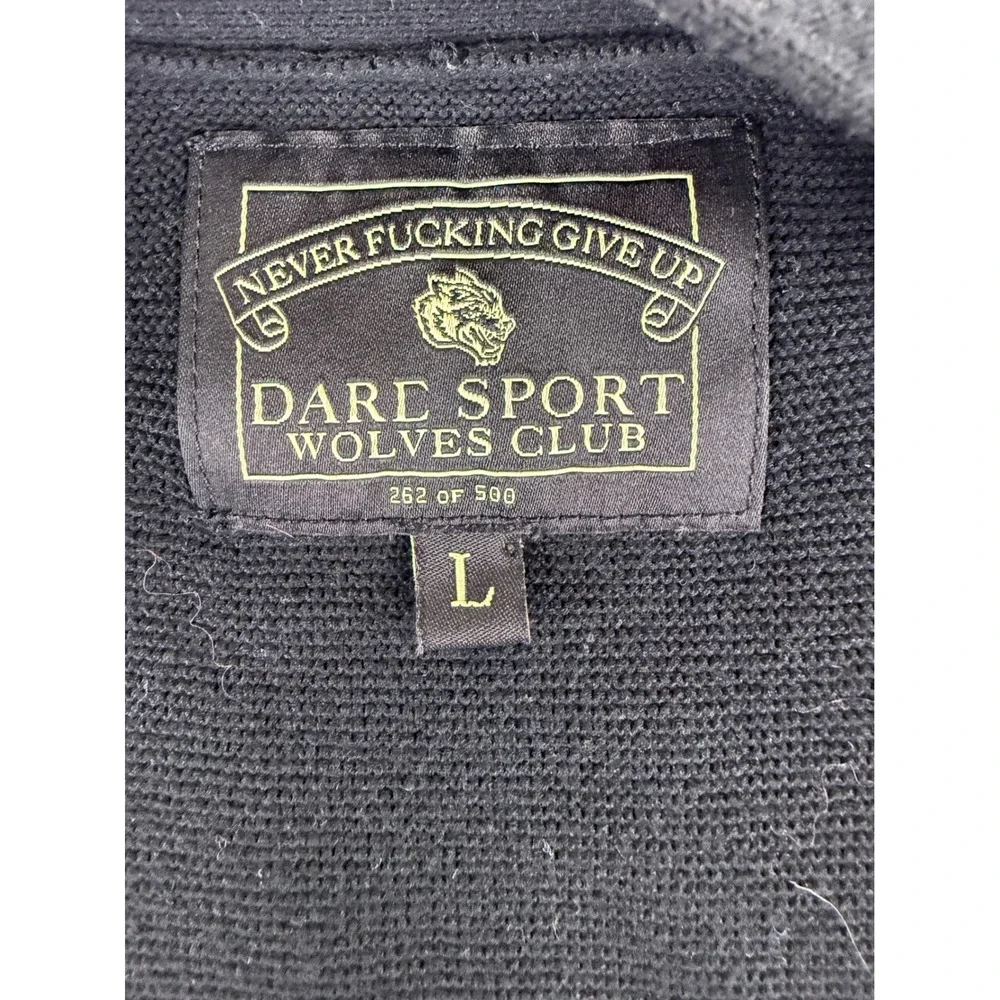 Civil Regime Darc Sport Cardigan Mens Large Black Wolves Club Limited Edition
